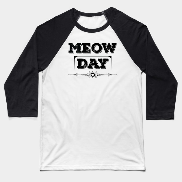 International Cat Day Black Baseball T-Shirt by VecTikSam